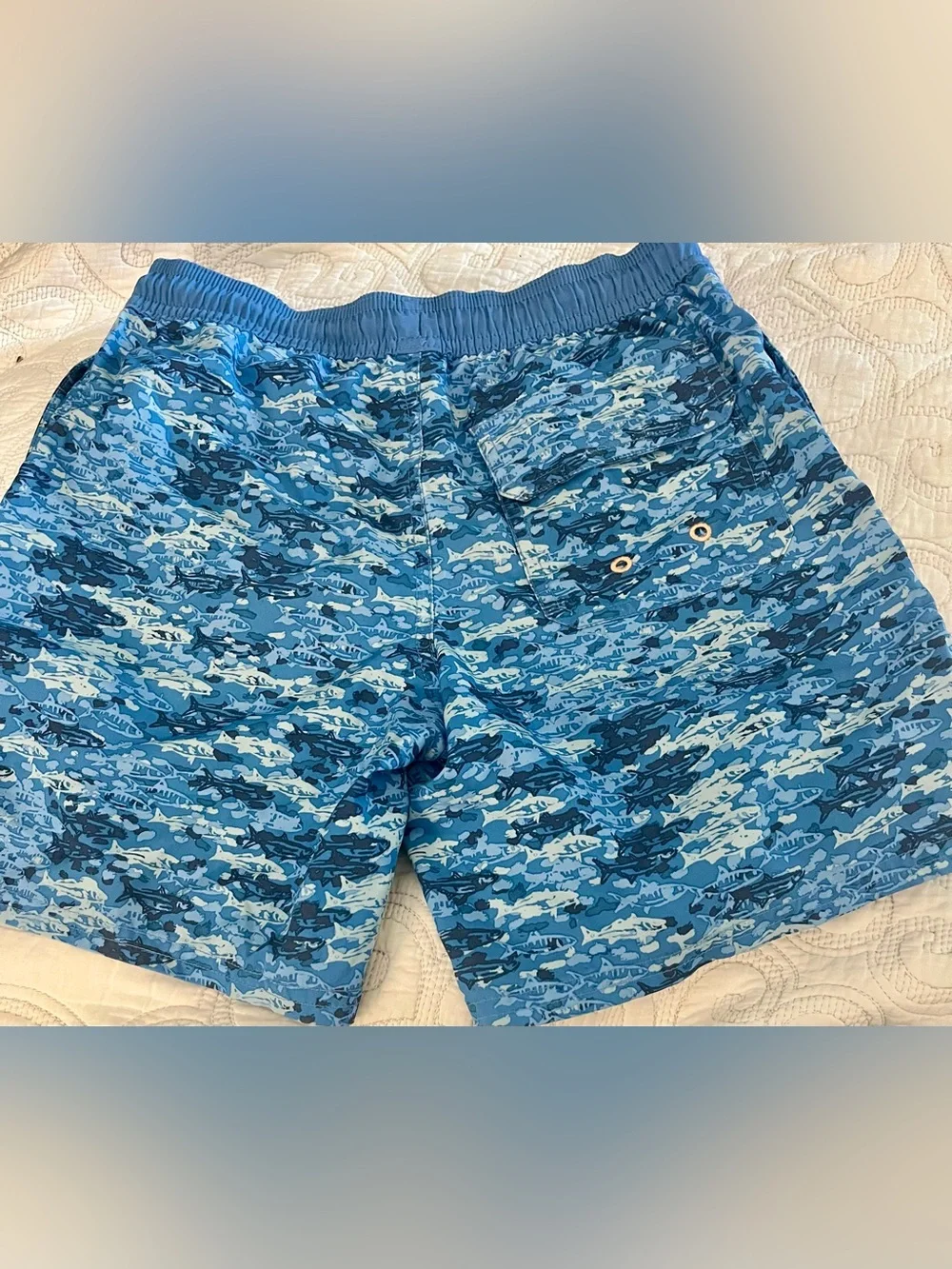 🦈 Vineyard Vines Boys Shark Print Swim Trunks | Size Small (8–10)